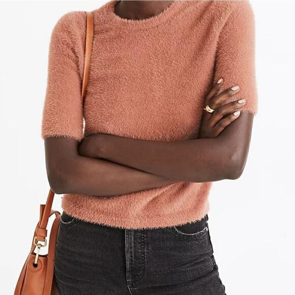 Nwot Madewell fuzzy blue sweater top M - Picture 5 of 5